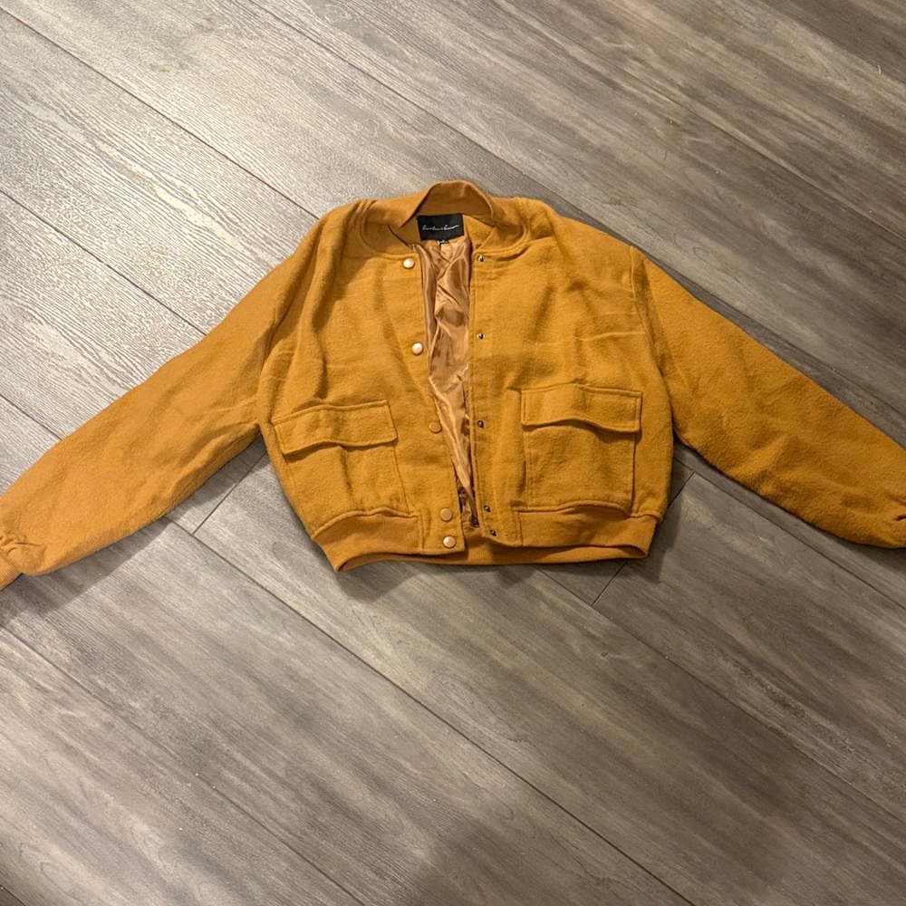 Mustard yellow/ dark tan Button-Up Jacket